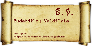 Budaházy Valéria névjegykártya